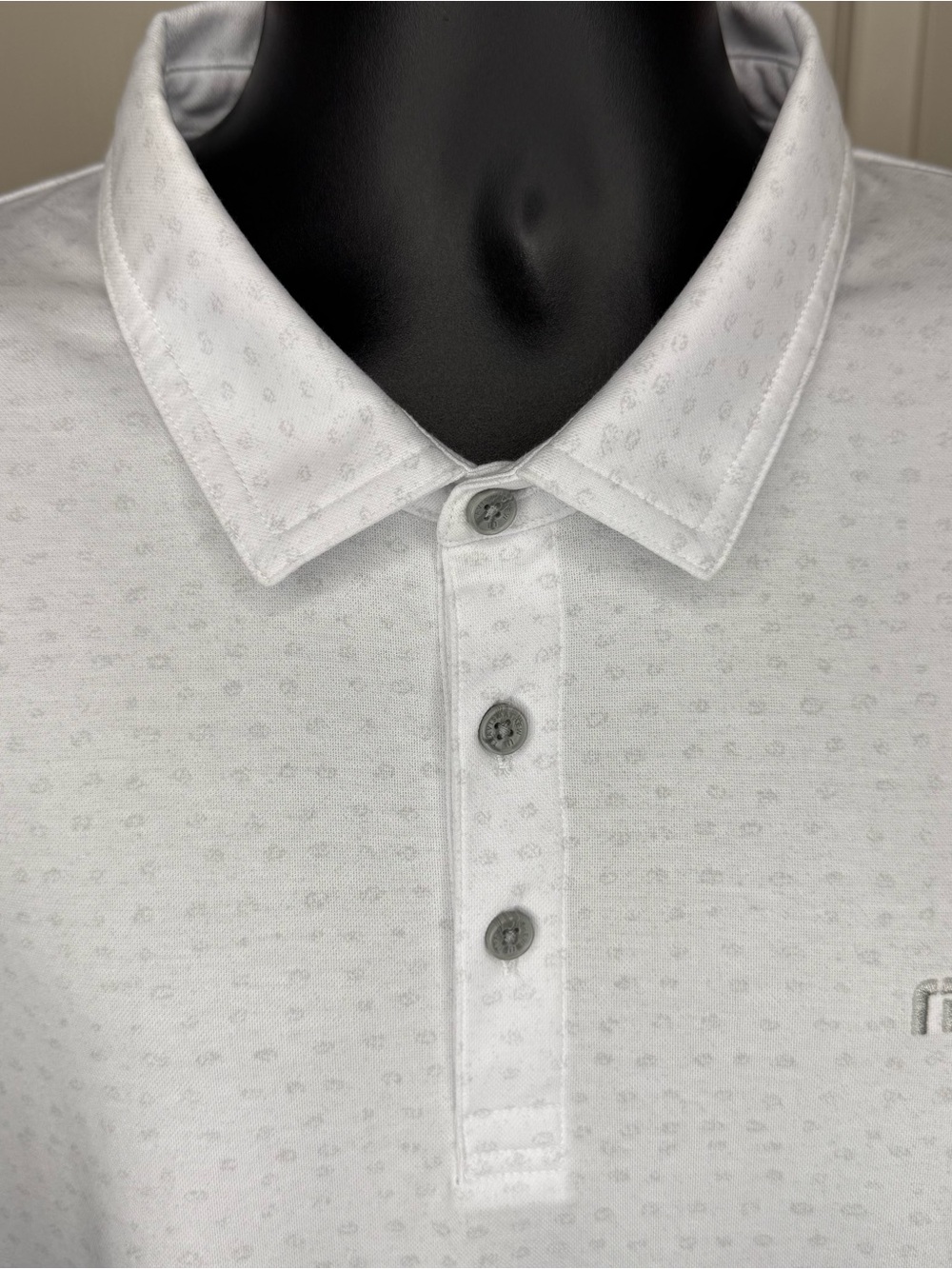 NWT Travis Mathew Lifestyle Performance Golf Polo Men’s XXL White Patterned